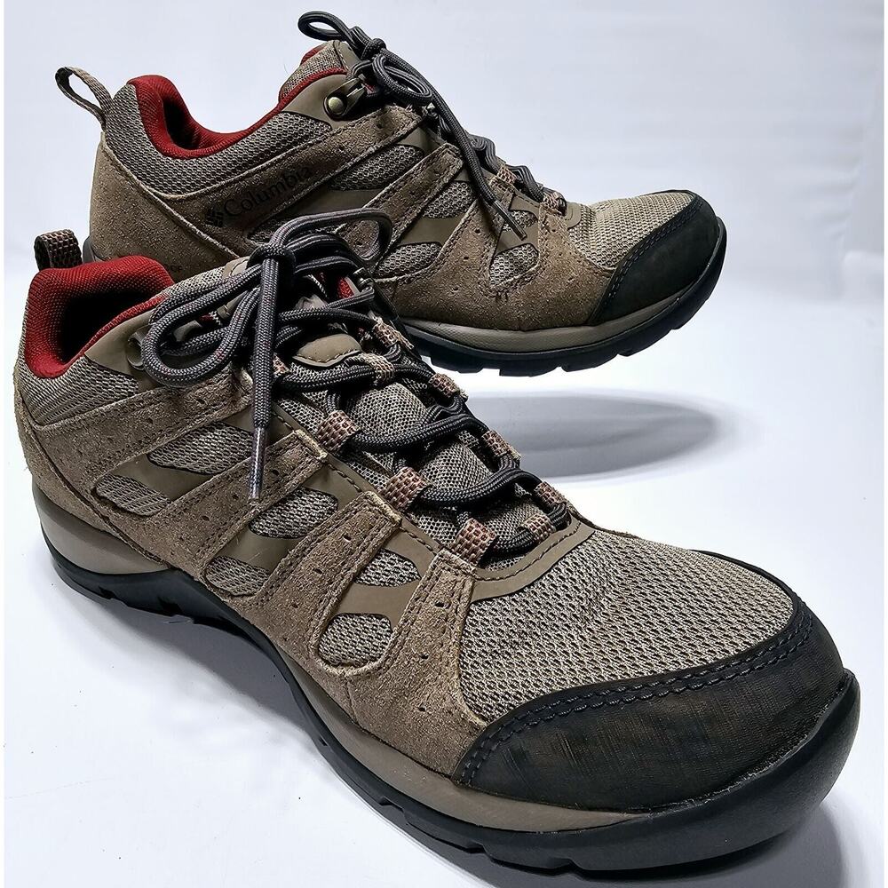 Columbia Women's Redmond V2 Waterproof Shoe Pebble/Maroon Size 10.5
